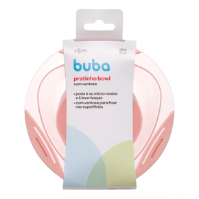 Pratinho Bowl Rosa com Ventosa Buba 
