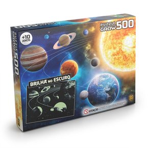 Puzzle 500 Peças Sistema Solar Brilha no Escuro Grow 