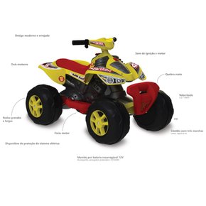 Moto Eletrica Infantil Bandeirante Super Thunder 12V Pink - Maçã