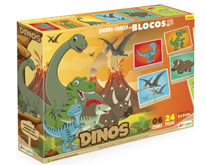Quebra Cabeça em Blocos de Madeira Dinos Junges 