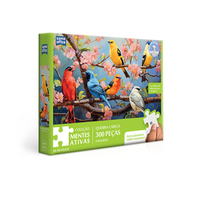 Quebra Cabeça Mentes Ativas Pássaros na Cerejeira 300 Peças Toyster