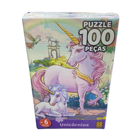Quebra-Cabeça Unicórnios 100 Peças Grow