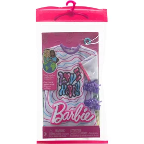 Roupa Barbie Vestido Camiseta Colorido e Acessórios Mattel