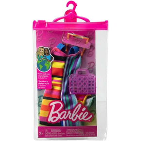 Roupa Barbie Vestido Longo Listrado Mattel