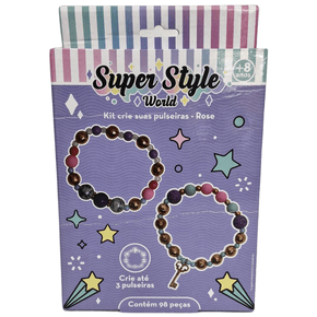 Super Style World Kit Pulseiras com 98 Peças Fun