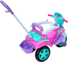 Triciclo Bandeirante Velobaby G2 Passeio E Pedal Motoca Rosa - Loja Zuza  Brinquedos