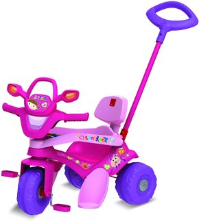 Triciclo Tonkinha Passeio e Pedal Rosa 3 em 1 Bandeirantes