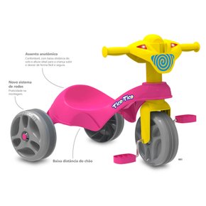 Triciclo Bandeirante Velobaby G2 Passeio E Pedal Motoca Rosa - Loja Zuza  Brinquedos