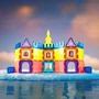  Blocos Magnéticos Castelo 28 Peças MagForma Steam Toy