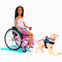 Boneca Barbie Cadeirante e Cachorro Mattel