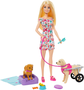 Boneca Barbie e Cachorro na Cadeira de Rodas Mattel