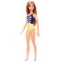 Boneca Barbie Loira Vestindo Maiô Amarelo Mattel