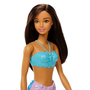 Boneca Barbie Sereia Morena com Cauda Azul Mattel 