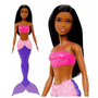 BONECA BARBIE SEREIA NEGRA COM CAUDA ROXA MATTEL 