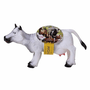 Boneco Vaca de Vinil Branca Animais da Fazenda Db Play
