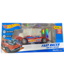 Carro Fricção Fast Racer Com Luz E Som Vemelho C/ Azul 13 cm Hot Whells Multikids