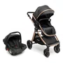 Combo Carrinho Travel System Duo Infanti Preto Bronze e Bebê Conforto Zion Dorel 