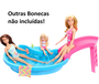 Conjunto Barbie Piscina Glam com Boneca Maiô Rosa e Acessórios Mattel