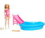 Conjunto Barbie Piscina Glam com Boneca Maiô Rosa e Acessórios Mattel