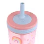 Copo C/ Canudo Antivazamento Magic Unicórnio 400 ML Buba