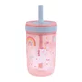 Copo C/ Canudo Antivazamento Magic Unicórnio 400 ML Buba