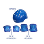 Kit de Proteção Infantil Com Capacete Azul Turma da Aventura Unitoys 