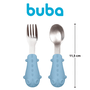 Kit Talheres Cabo em Silicone Azul Buba 
