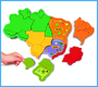 Mapa do Brasil 3D Plástico Elka 