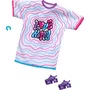 Roupa Barbie Vestido Camiseta Colorido e Acessórios Mattel