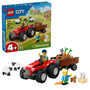 Trator Agrícola Vermelho com Reboque e Ovelhas Lego City
