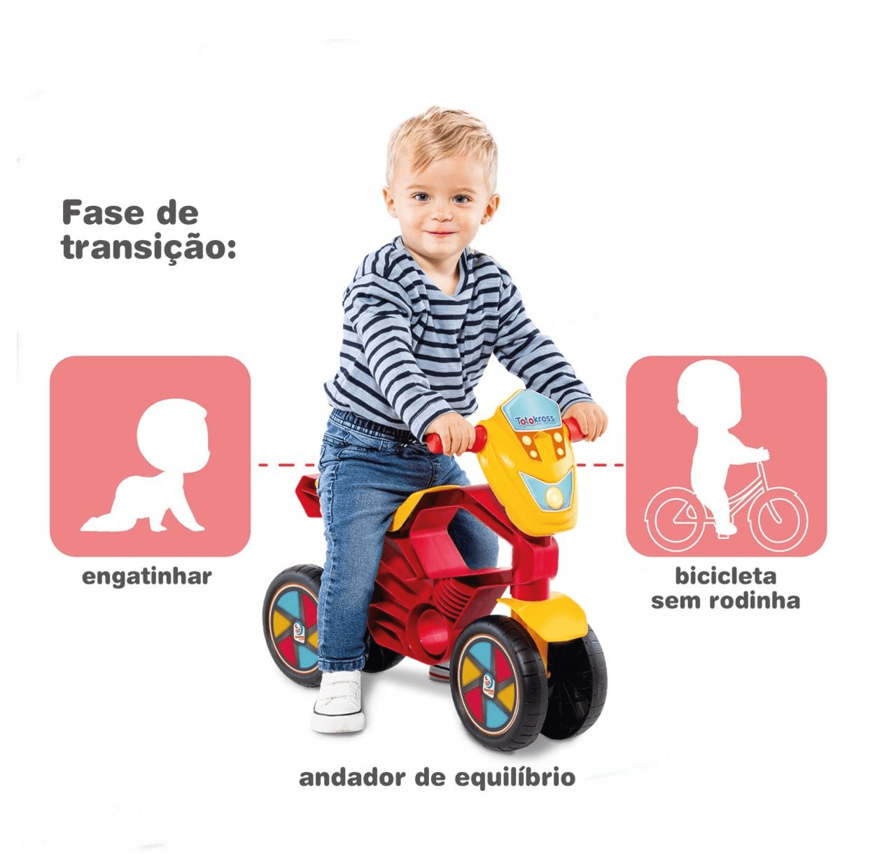 Motoca Infantil de Equilíbrio - Totokross - Rosa - Cardoso