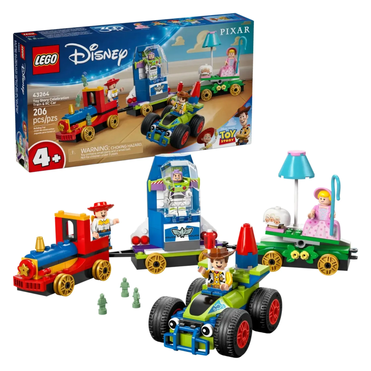 Trem de Celebração e Carro RC Toy Story Lego Disney Trem de Celebração e Carro RC Toy Story Lego Disney