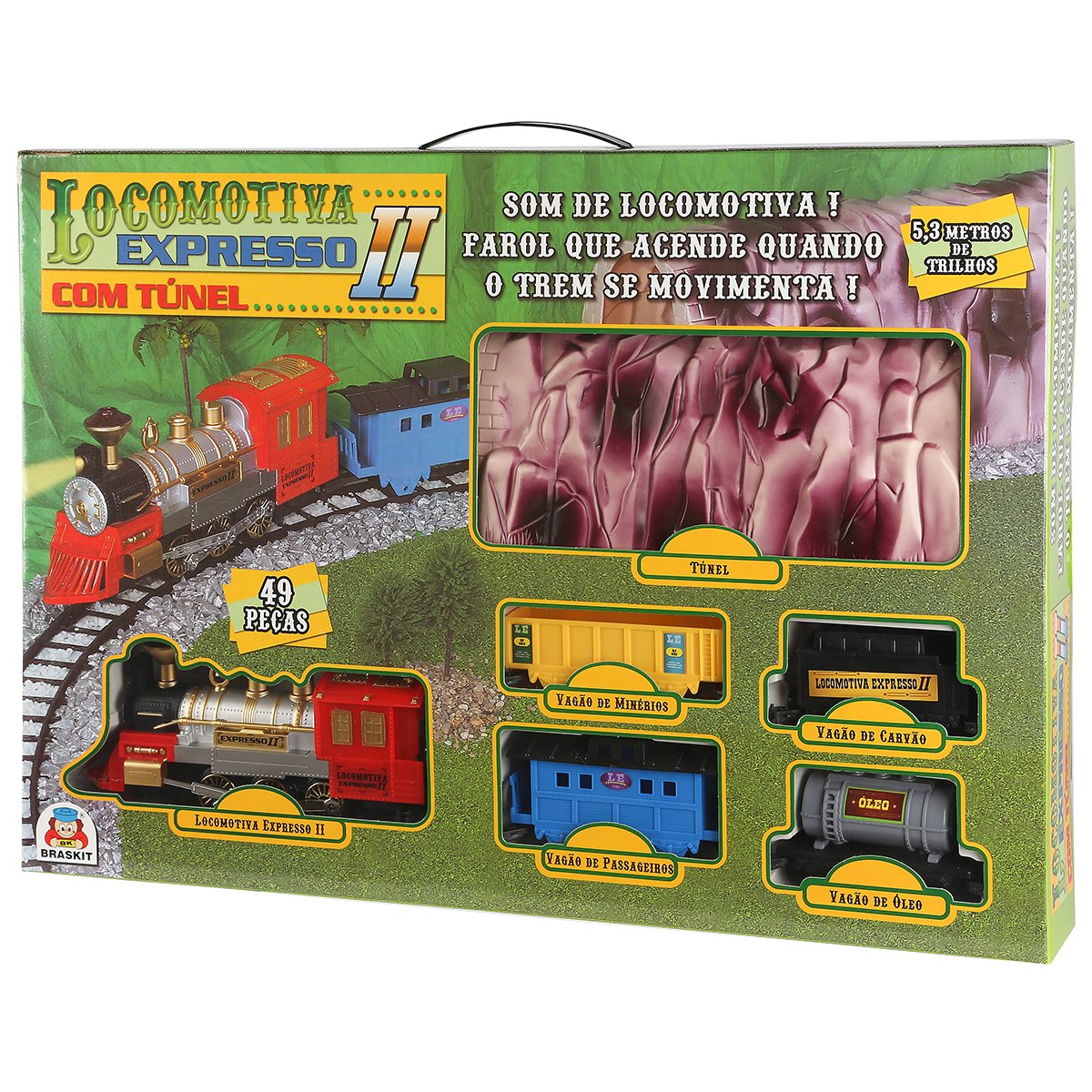 Trem Elétrico Trenzinho De Brinquedo Infantil Locomotiva Som Cor