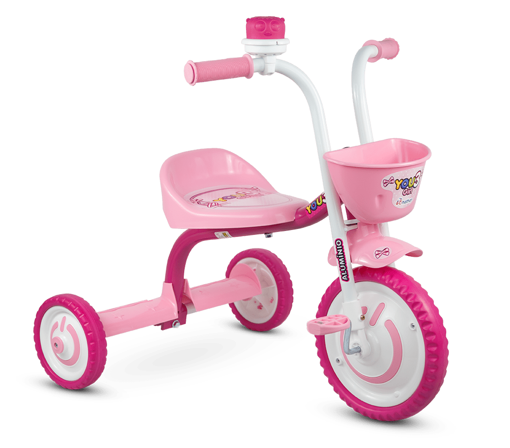 Triciclo Motoca Infantil A Pedal Resistente Rosa Bandeirante em