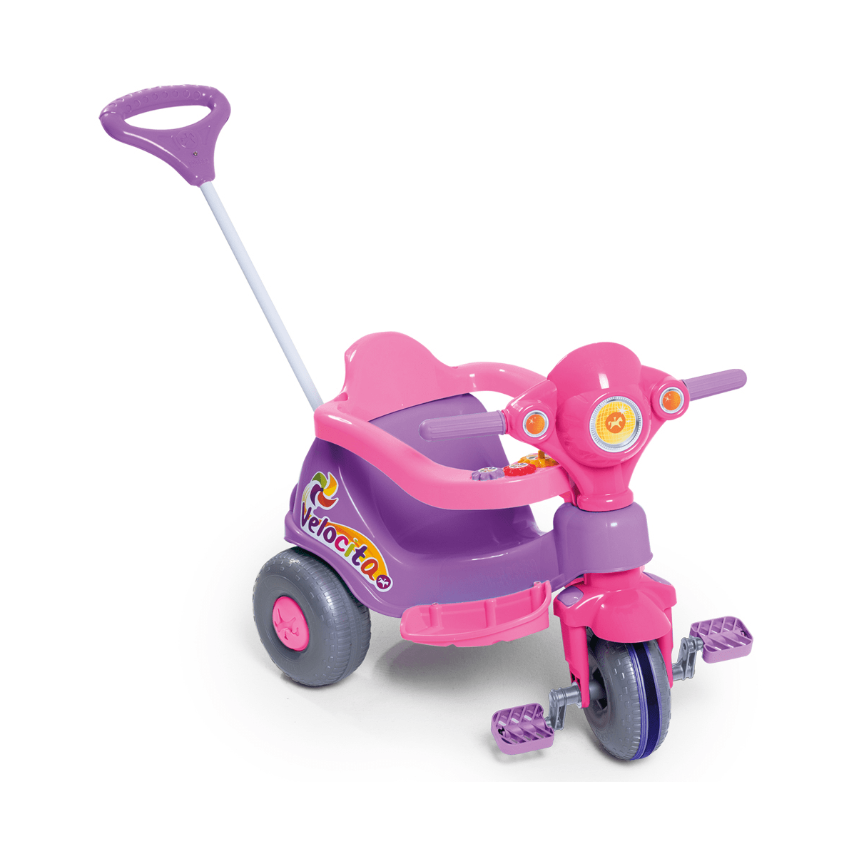 Triciclo infantil baby city menina magical rosa com lilás 3150