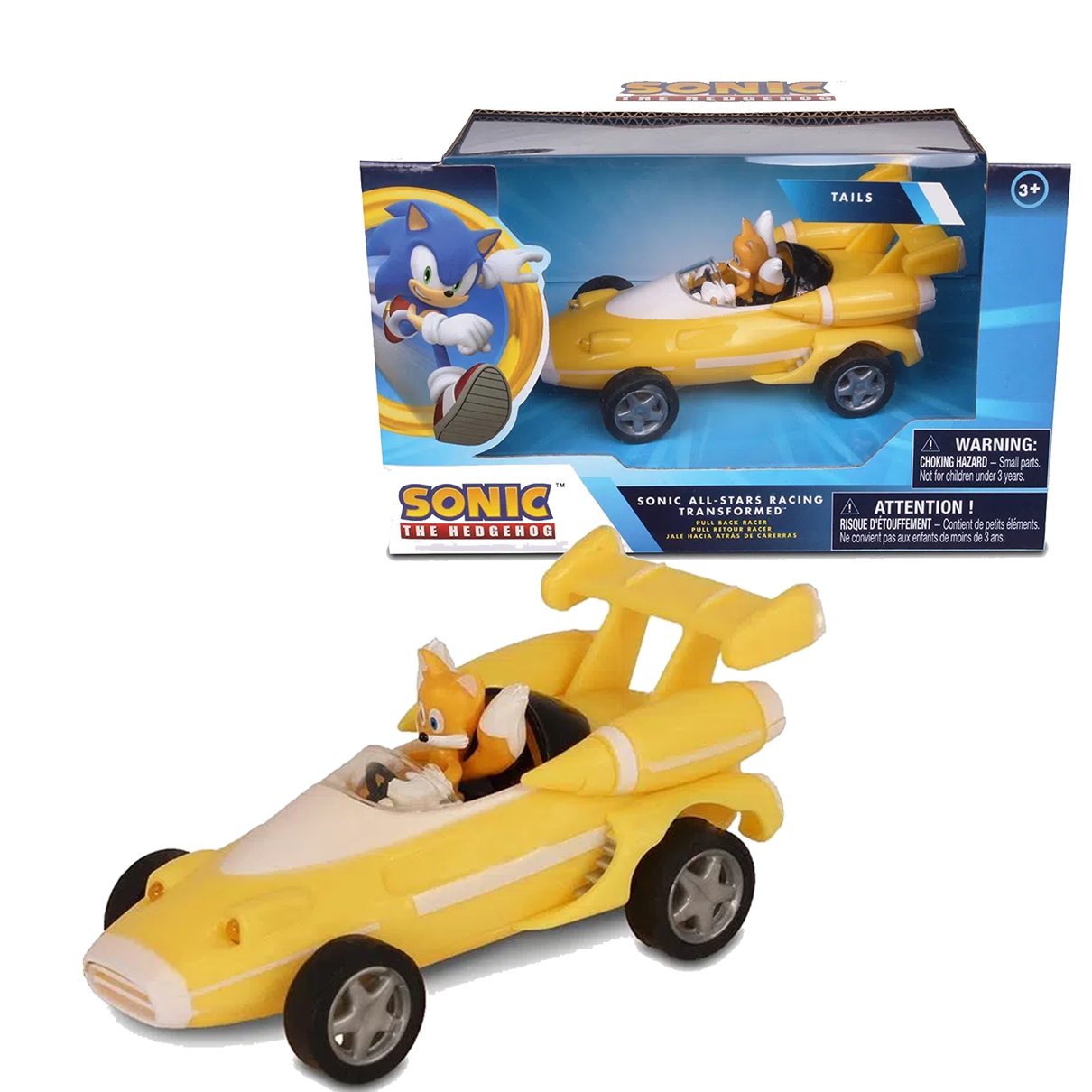 Carro Fun Sonic Tails Pull Back Amarelo F0107-0