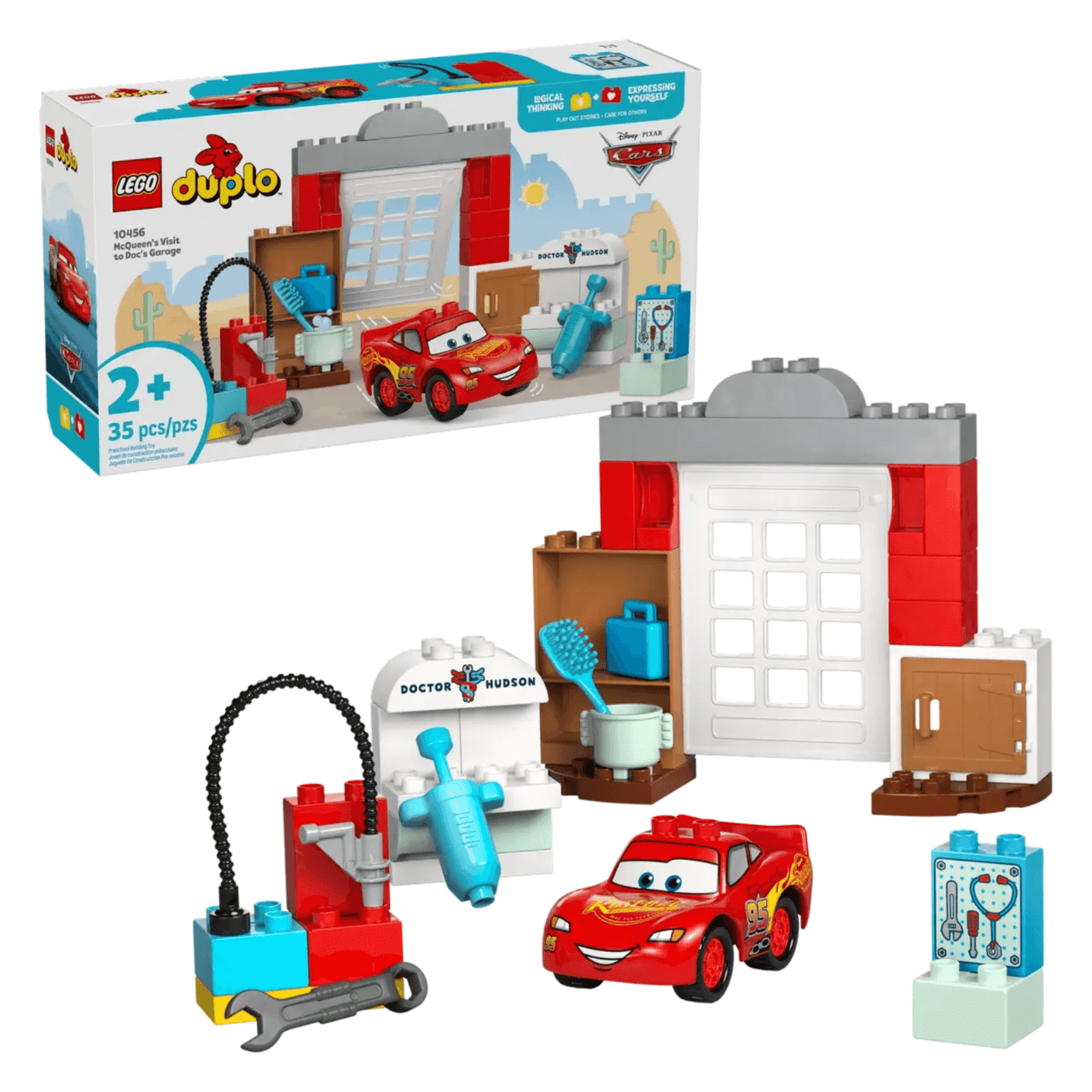 Visita do McQueen a Garagem do Doc Lego Duplo Visita do McQueen a Garagem do Doc Lego Duplo